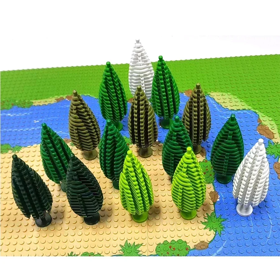 새로운 식물 소나무 가문비 나무 Rockery 빌딩 블록 도시 스트리트 뷰 정원 풍경 벽돌 호환 3778 32607 2435 6064 2417