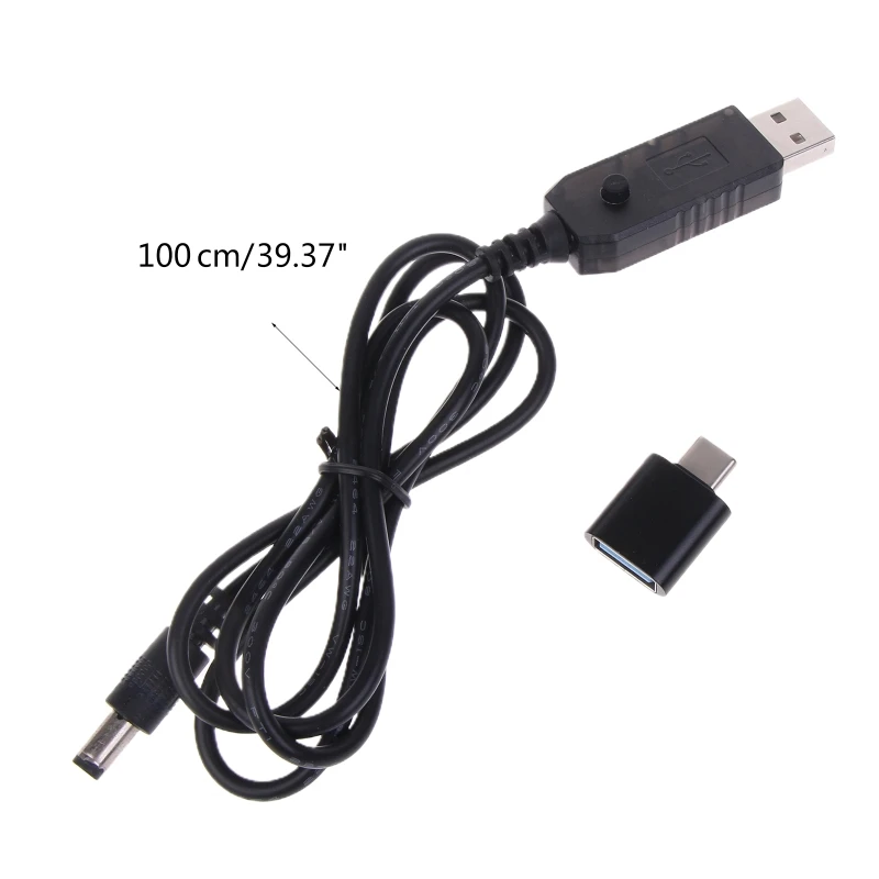 M6CA Adjustable Voltage PD Trigger Cable Universal QC3.0 USB To 5V-12V 5.5x2.1mm Power cord For Routers LED Strip