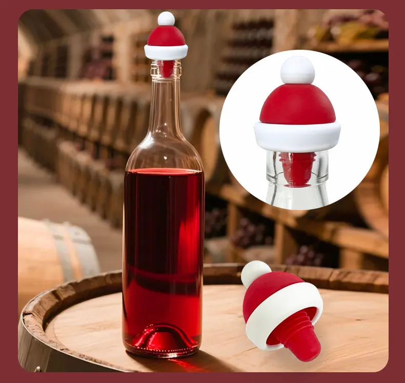 Christmas Silicone Wine Bottle Stopper Set 1