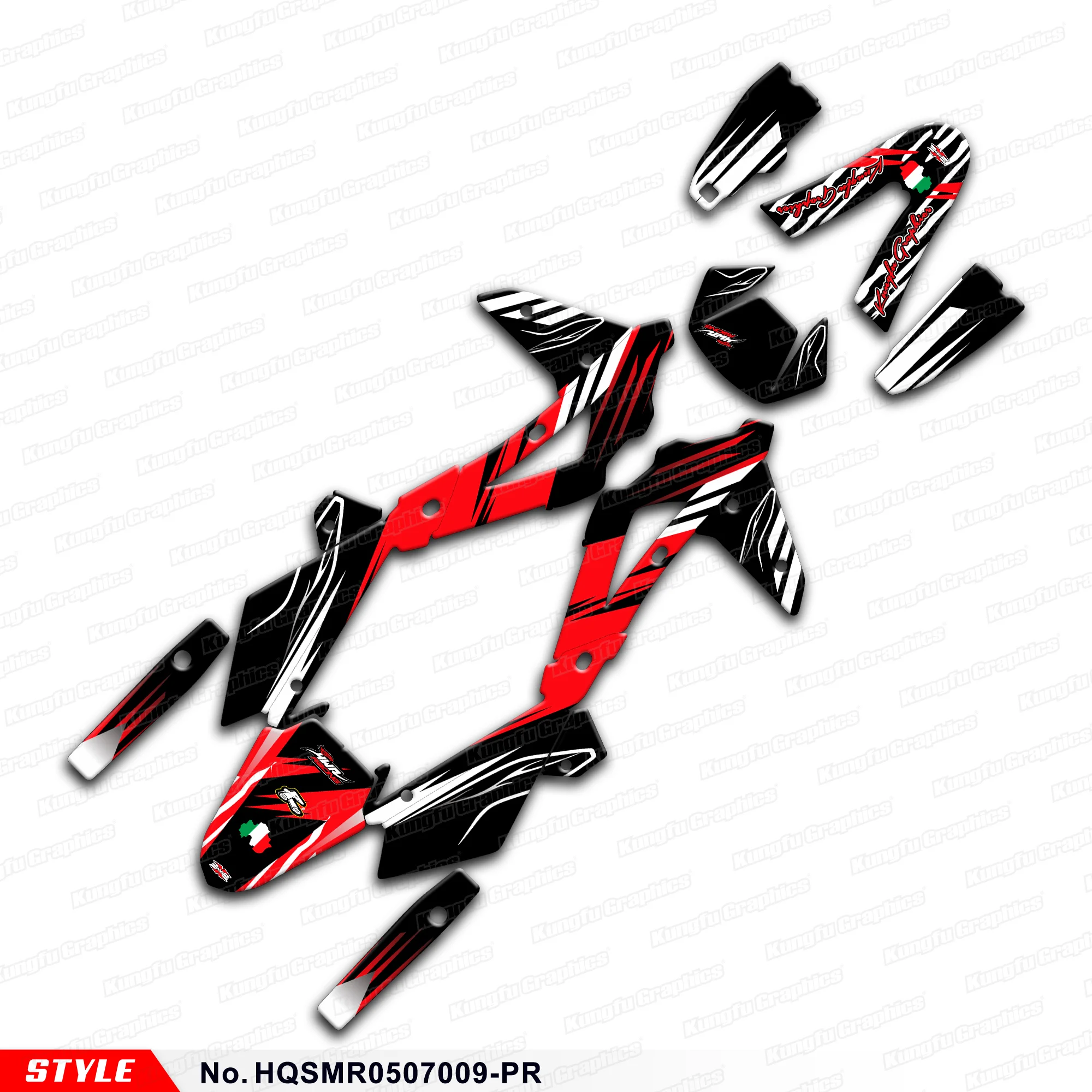 

Aftermarket Enduro Stickers Kit Graphics for Husqvarna SM SMR SMS 125 2010 2011 2012, HQSMR0507009-PR