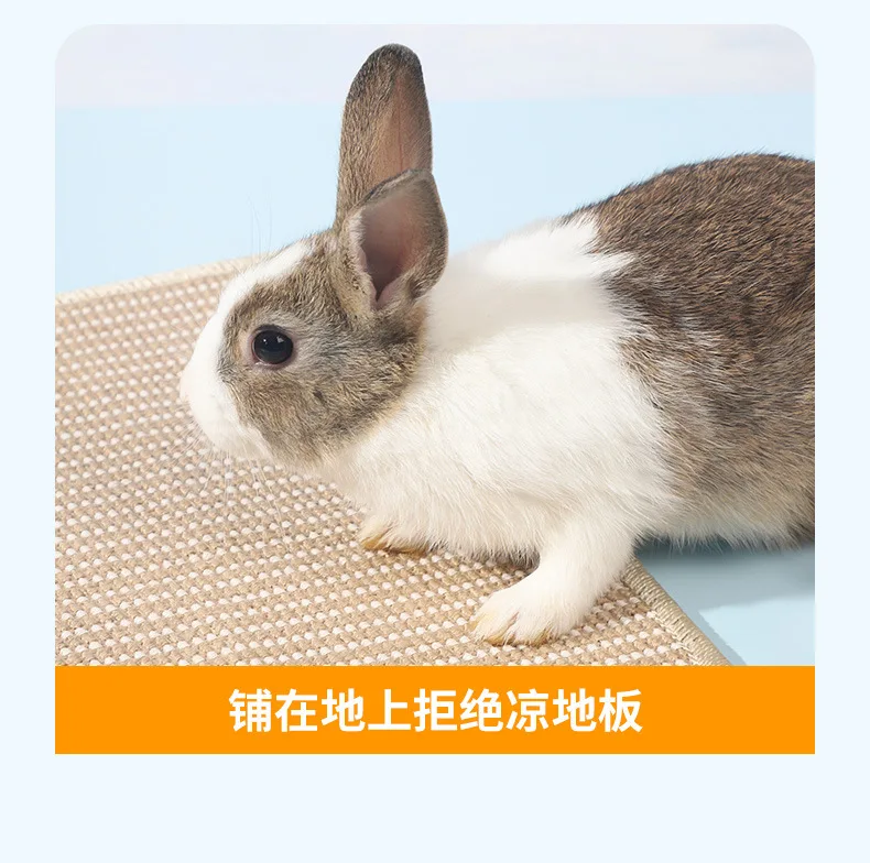 Rabbit Scratcher Mat 12 X 15.7 Inch Natural Sisal Cat Scratch Mats Horizontal Cat Floor Scratching Pad Rug Protect Couch