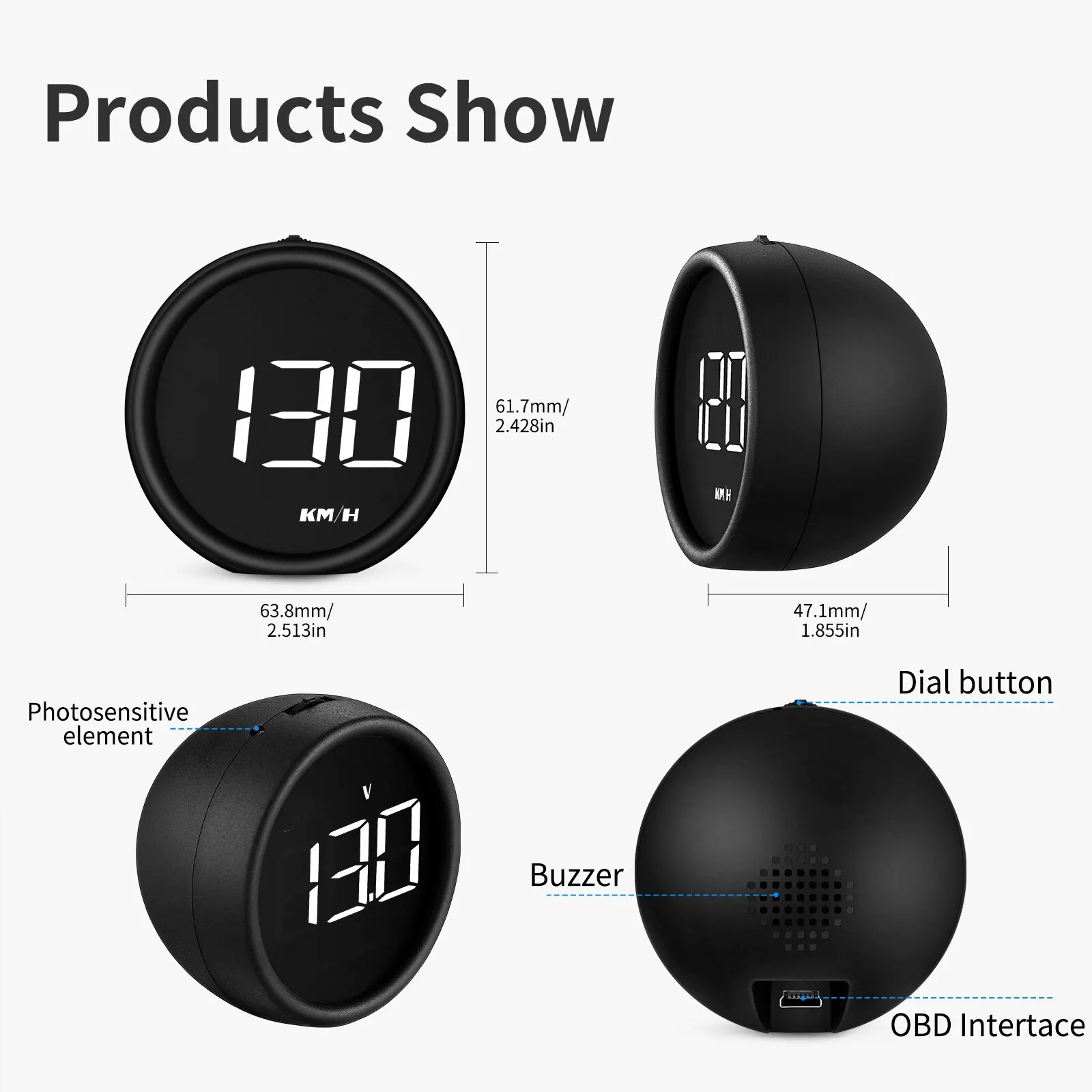OBD2 HUD Projector,Head Up Display,OBD2 HUD Display,B1 Head Up Display OBD2 HUD Speedometer Car Projector Alarm EOBD Auto Fuel Consumption Volt Meter Water Temperature Gauge