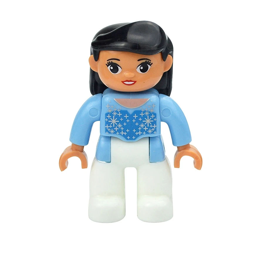 Jumbo Building Block Character Set - Farmer, Pirate, Worker, Doctor & Policeman Figures