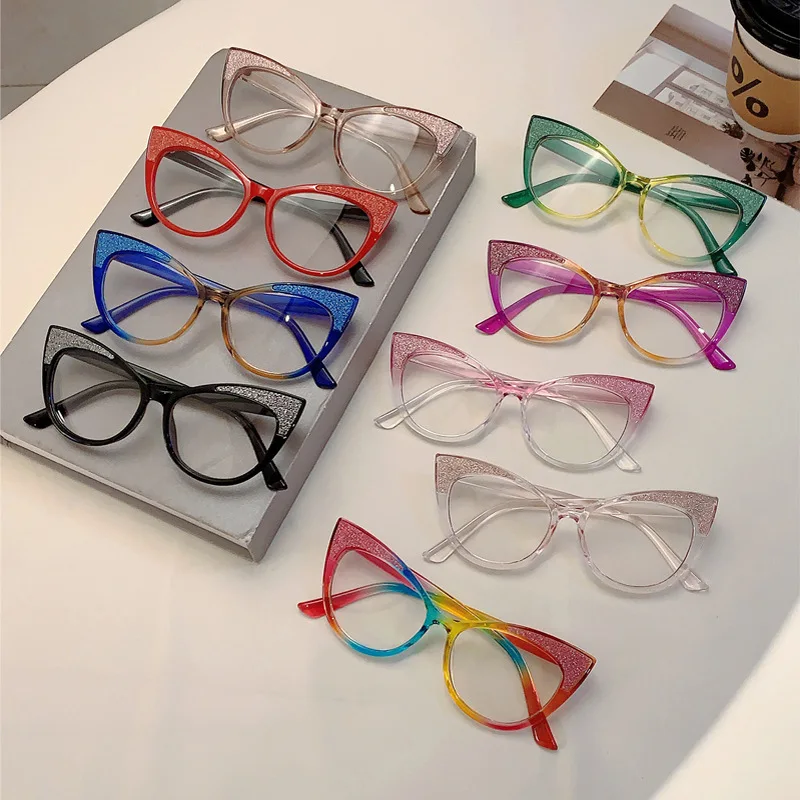Großen Rahmen Cat Eye Lesebrille Frauen Trendy Luxus Design Presbyopie Brillen Anti-blau Licht Brillen Für Weibliche 802277 – Detail 5