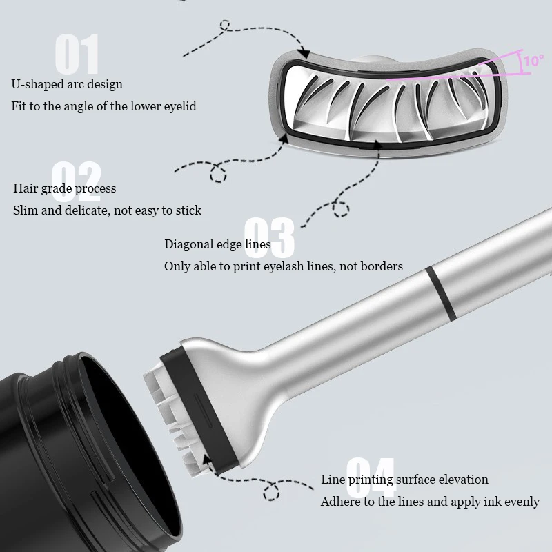 Dezone Lower Eyelashes Stamp Makeup Professionnelle Undereyelash Seal Eyeliner Pen Waterproof And Sweat Proof Eye Liner 2 In 1 - Image 4