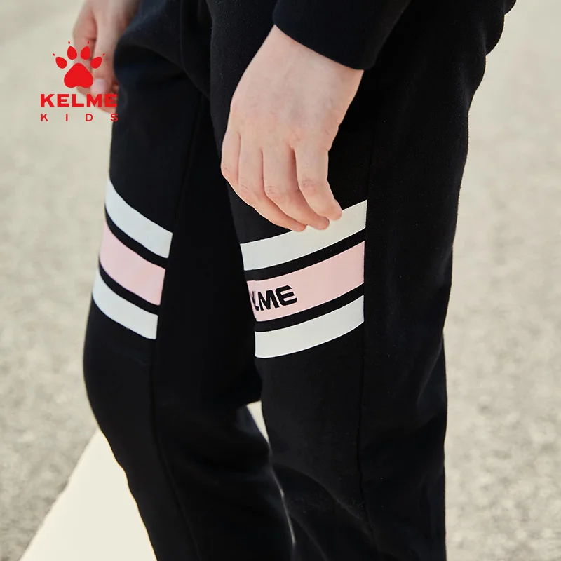 

Детская одежда KELME, штаны на молнии с карманами для девочек, тонкая детская верхняя одежда, повседневные спортивные штаны 36834020