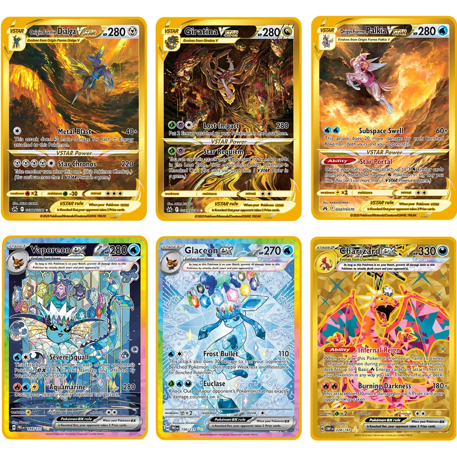 2025 Pokemon Metal Card 10000 Points Arceus Charizard Super Card Golden English Mewtwo Vmax GX EX Anime Collection