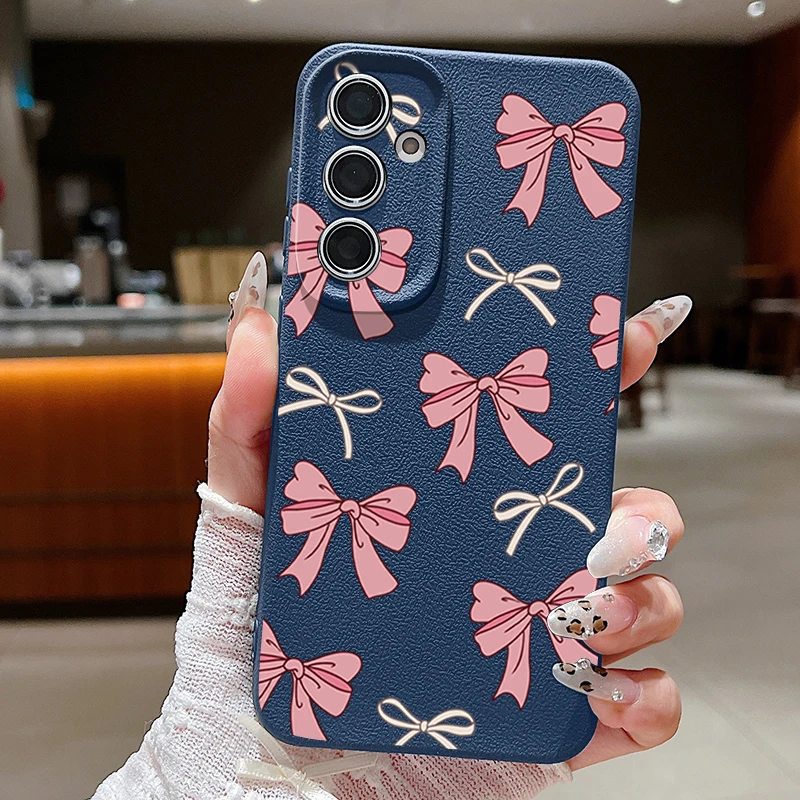 Elegant Pink Bowknot Soft Phone Case Cover