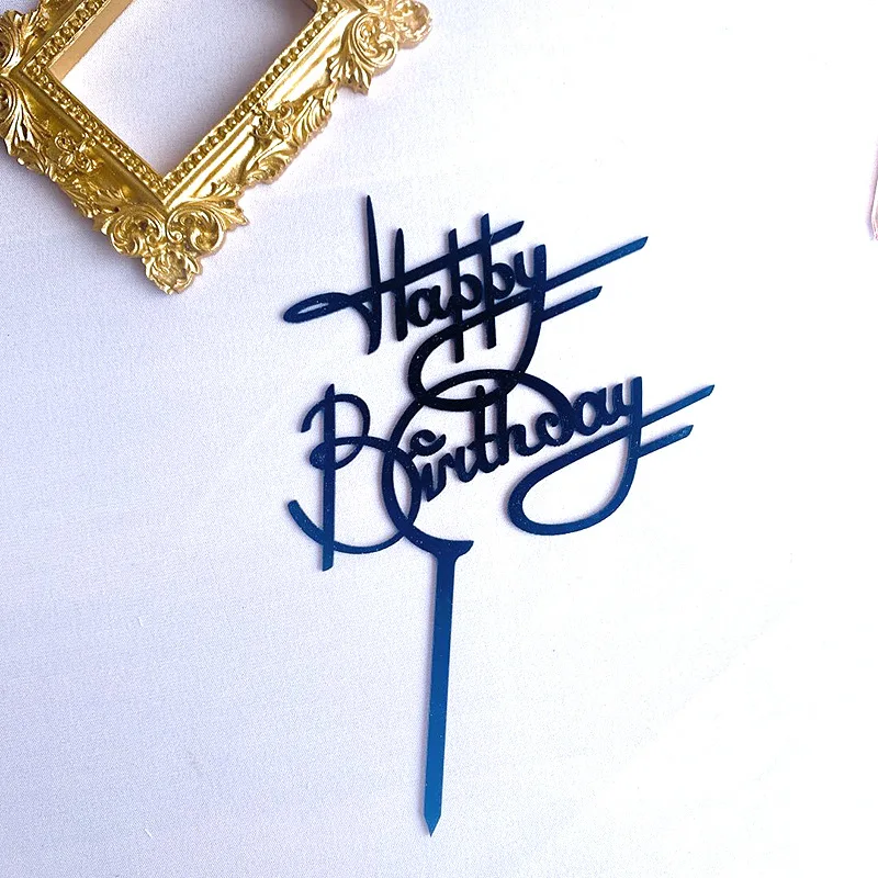 Cake Topper Cake Toppers Birthday Party Supplies Cake Decorations Party Decorations Happy birthday cake topper Baking cake Insert Decorating Supplies Acrylic topper cupcak Flag Birthday Party decoration