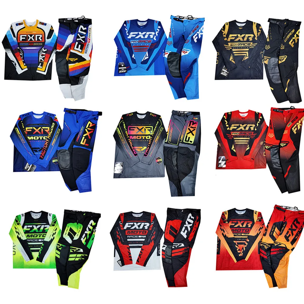 FXR Off Road Motocycle Jersey Pants Set MX Gear Set Motocross Clothing Combo Dirt Bike Motorcycle Adult Suit motocross gear set