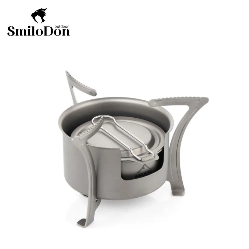 

Smilodon Outdoor Camping Pure Titanium Alcohol Stove Adjustable Bracket Liquid Solid Universal Portable Stove for Alcohol Wood