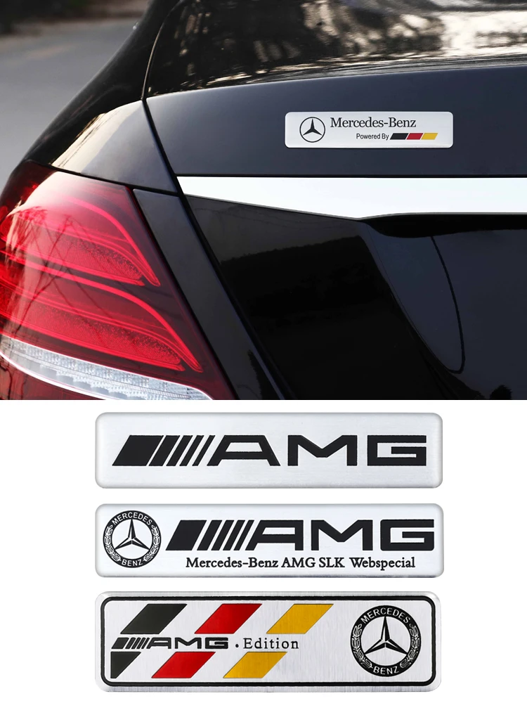 1Pcs 3D Metal Stickers Car Body Trunk Decal For Mercedes Benz AMG