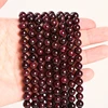 1A Natural Stone Dark Red Garnet Bead Round Loose Spacer 4 6 8 10mm Pick Size For Jewelry Making Diy Necklace Bracelet Accessory 6