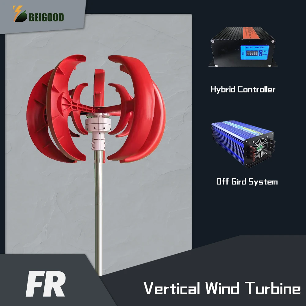 Turbina eolica verticale 3000W 24V 48V per uso domestico a basso rumore ed efficiente consegna del Controller di ricarica gratuita