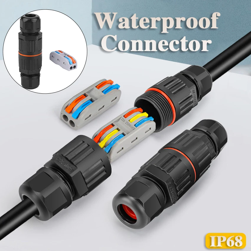 IP68 Waterproof Joint Wire Quick Connection Waterproof Connector 2/3 Pin Solder Less LED Lamp Wiring Outdoor Rainproof Terminal