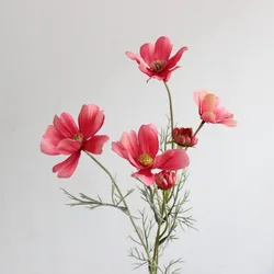 Elegant Silk Chamomile Flower - White Daisy Artificial Decoration for Weddings and Home Decor (Light Red)