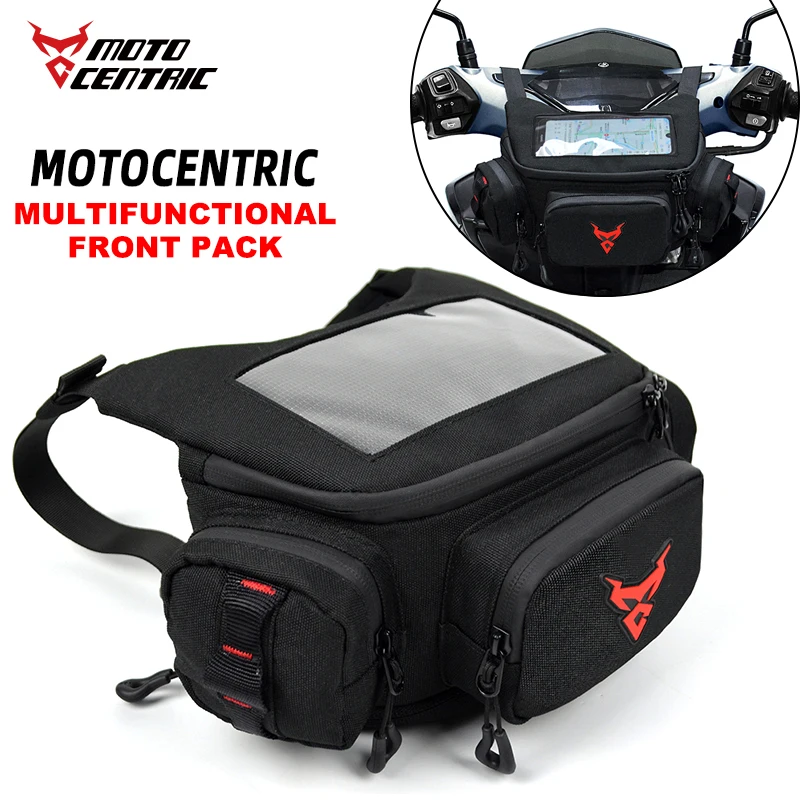 Nuova Borsa da Manubrio Moto Grande Capacità Borsa Motocross Impermeabile con Porta Navigazione Touchscreen e Riflettente