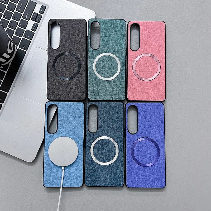 Fabric Cloth Texture Magnetic Phone Case - Shockproof with Magsafe Charging Compatibility