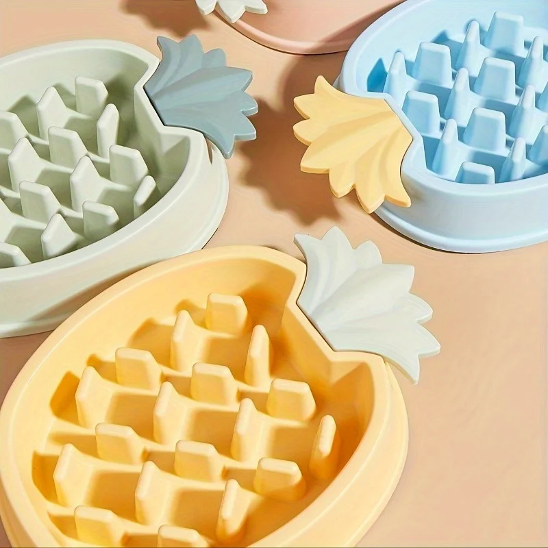1pc Pineapple Shaped Slow Feeder Pet Bowl Anti-choking Dog Food and Water Bowl Pet Slow Feeding Basin Pet Puzzle Food Feeder