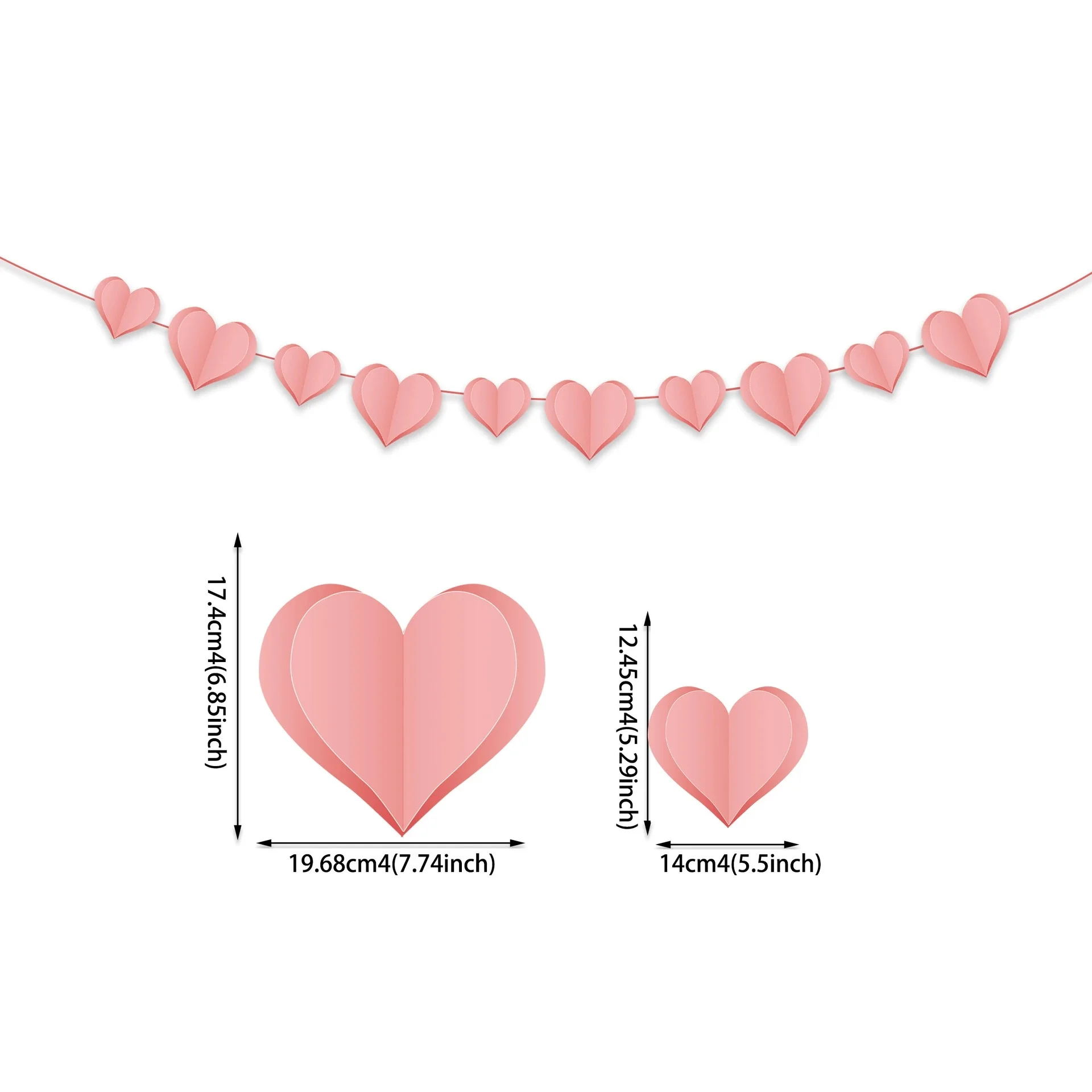 Mother's Day Banner Pink Gold Mother's Day Decorations Supplies Heart Shape Hanging Ornament Happy Mother&rsquo;s Decor