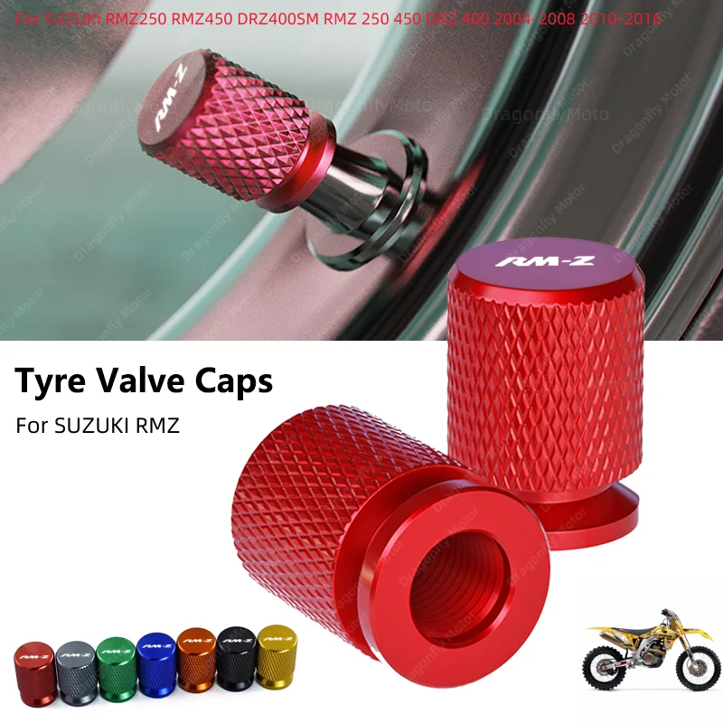 

RMZ Motorcycle Tire Valve Air Port Stem Cover Cap Plug CNC Accessories For SUZUKI RMZ250 RMZ450 DRZ400SM RMZ 250 450 DRZ 400 200