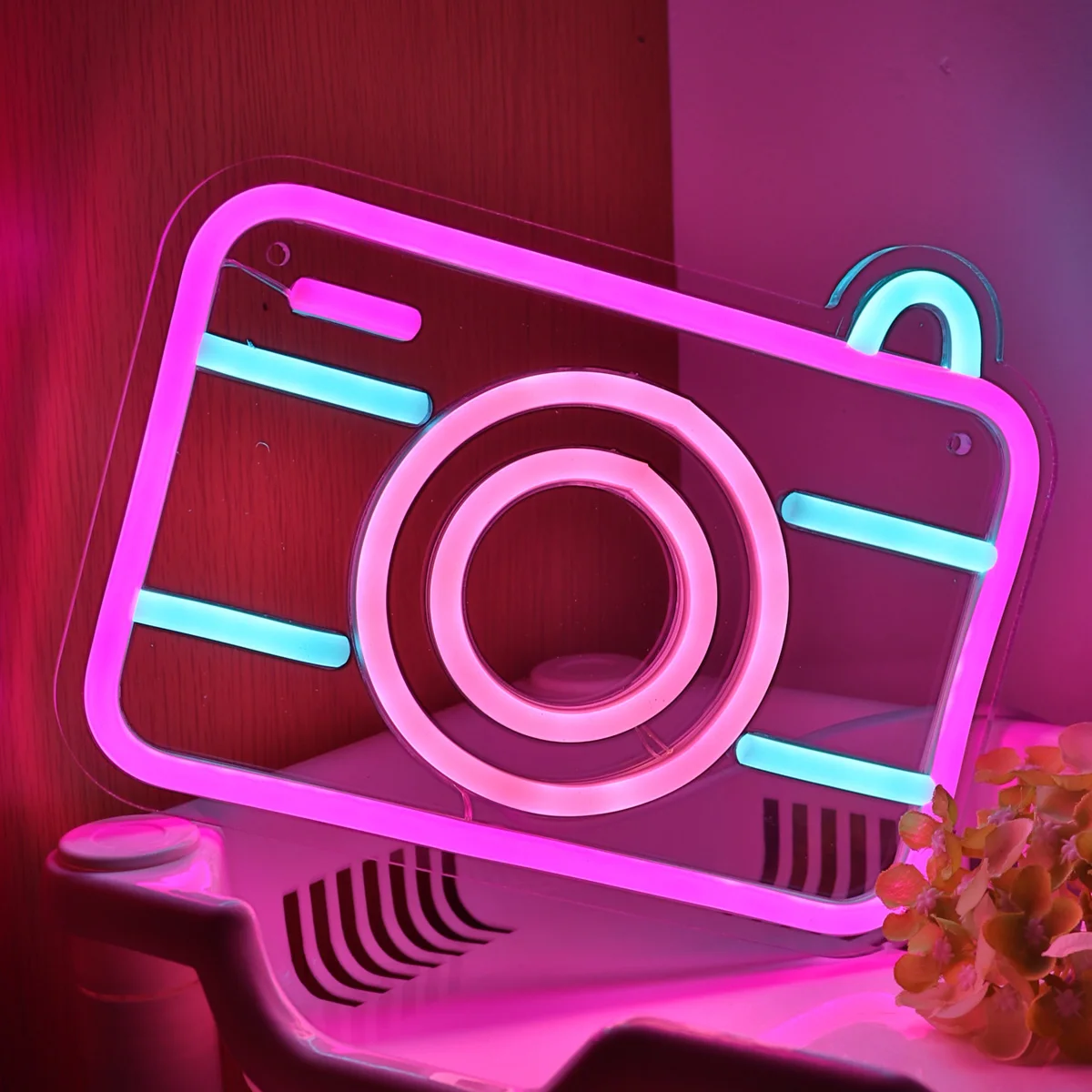 

1pc Beauty Camera LED Wall Neon Sign Light For Party Gallery Pub Club Bar Shop Decoration 8.66''*6.69''