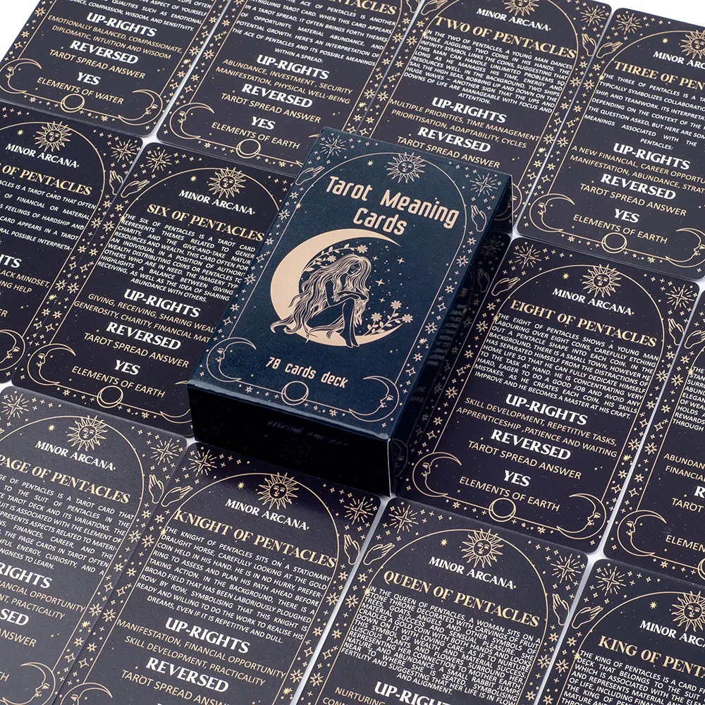 Tarot Cards 78 Cards Deck English Visions Divination Edition Board Game for Beginners Pocket Size Tarot Learning Deck