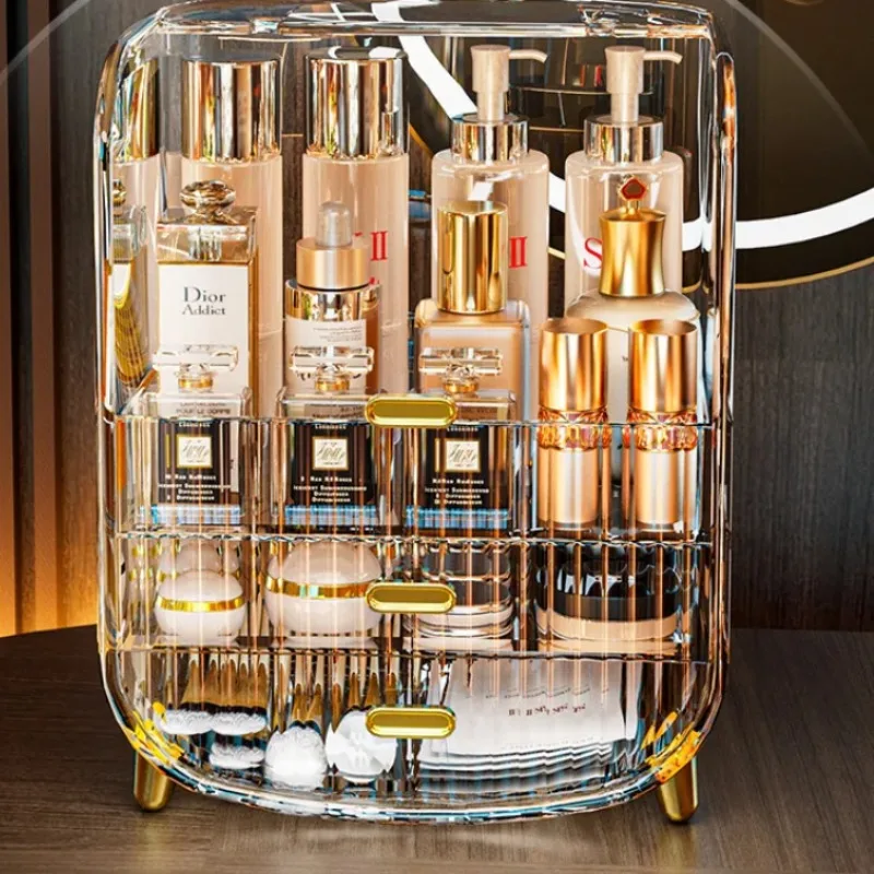 Cosmetic Storage Box, Seamless Dust-Proof Organizer, Transparent Storage Case, Large Capacity Box for Makeup 3