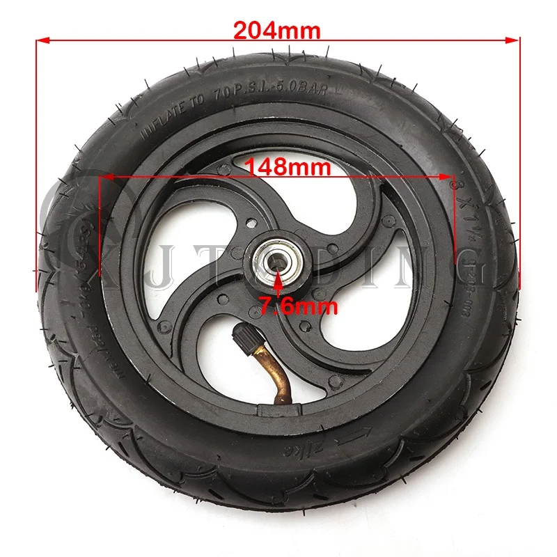 8 Inch Wheel Tyre 8X1 1/4 Pneumatic Wheel with Alloy Hub for Kickscooter Scooter A-bike Folding Electric Scooter parts