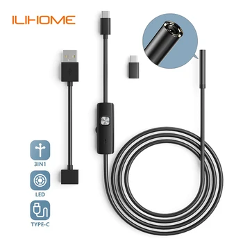5.5MM 7MM Android Endoscope Mini Camera 3IN1 Micro USB Type-c Borescope Waterproof LED Car Inspection for Sumsang HUIWEI PC AN98 1