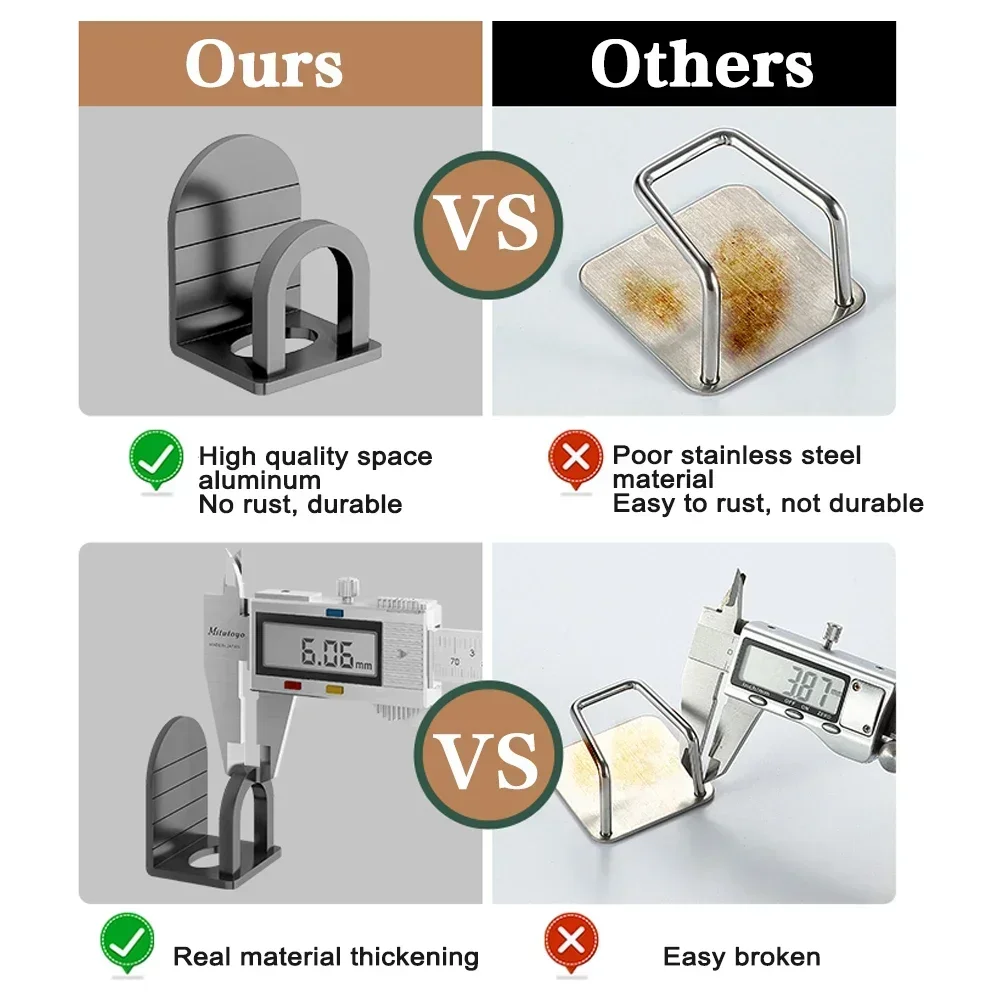 New Space Aluminium Kitchen Sink Sponge Holder Rustproof Self Adhesive Sponge Drain Dish Drying Rack Kitchen Storage Organizer