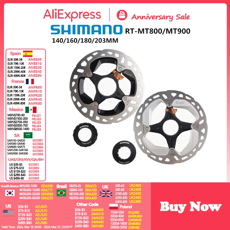 

Shimano Center Lock Disc Rotor XTR RT MT900 DEORE XT SLX MT800 RT CL800 CL900 RT70 Hydraulic Dura Ace Bicycle Brake Disc Rotor