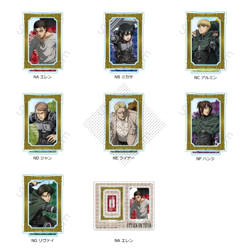 

Game Jean Reiner Eren Yeager Armin Arlert Levi Ackerman Mikasa Acrylic Stand Doll Anime Figure Model Plate Cosplay Toy for Gift