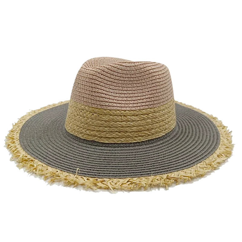 M logo stroh hut sonne hut gradienten farbe drei-schicht der männer und frauen strand hut кепка мужская fedora hut Panama tourismus – Detail 7