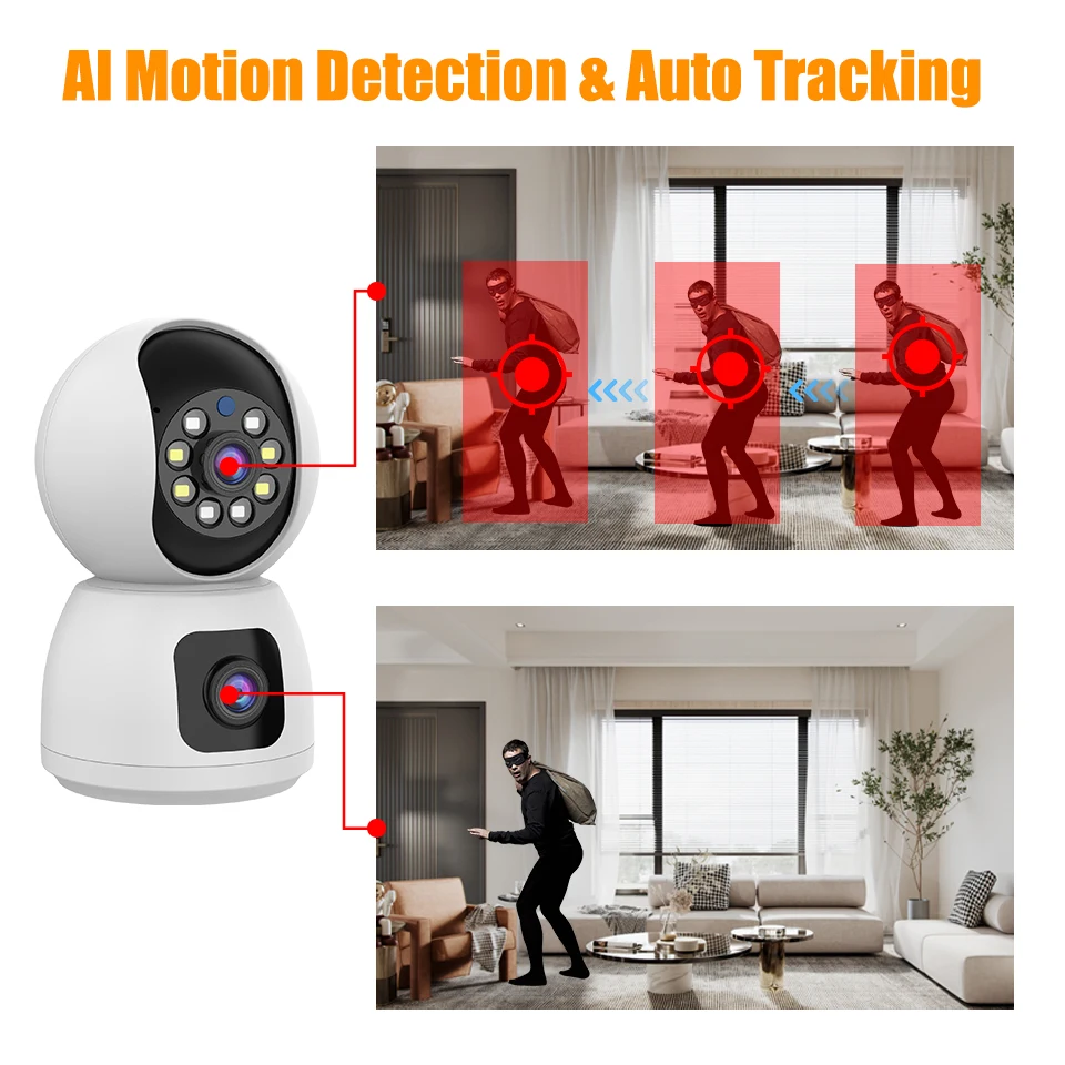 SANSCO    PTZ ī޶,  ũ ̺ , AI ΰ ڵ , ǳ 4MP Ȩ  IP ī޶, 4K 8MP