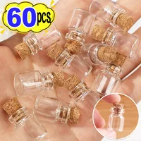 60/10pcs Mini Glass Bottles with Cork Stoppers DIY Message Bottle Empty Wishing Bottles Spice Bottle Jars Party Decoration Gifts 1