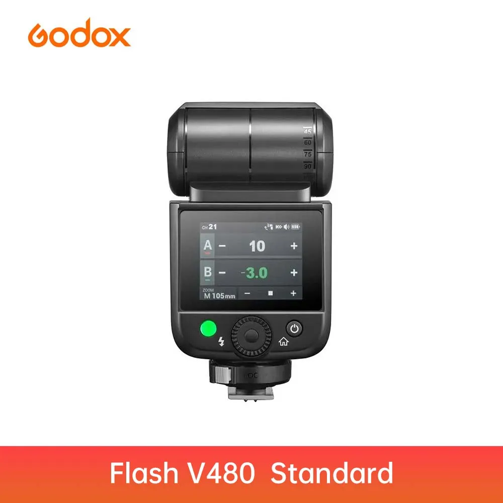 Godox V480 TTL 플래시 프로페셔널 GN50 HSS 2.4G 리튬이온 650F 1.7초 LED 모델링 램프 USB-C (캐논/니콘//후지/올림푸스용)