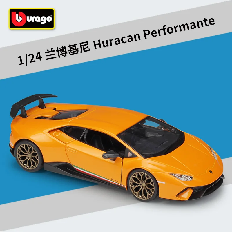 

Bburago 1:24 Lamborghini Huracan Performante Orange Sport Car Static Simulation Diecast Alloy Model Car B533