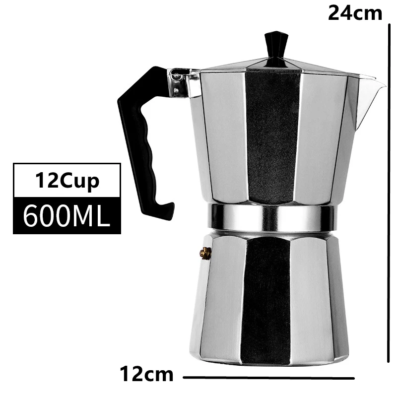 FeiC 1pc Aluminum moka pot Bialetti style 1-12 cups espresso maker coffee  pot for gas stove cookern for barista - AliExpress