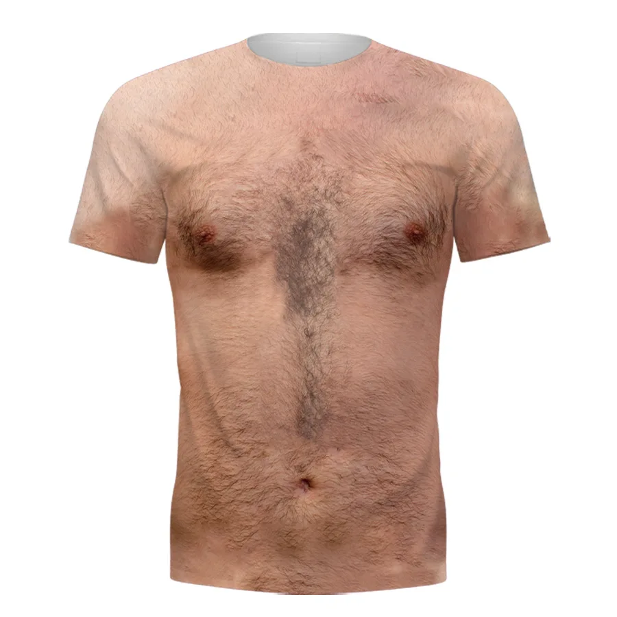 

Summer Fashion Hip Hop Uncle Muscle 3D T Shirt for Men and Women Kids Funny Print Chest Hair Muscle Plus Size Tops Men Clothing