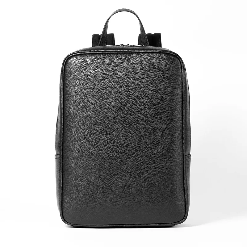 2024 New Brand Genuine Leather Men Backpacks Fashion Real Natural Leather Student Backpack Boy Luxury Business Laptop School Bag 2