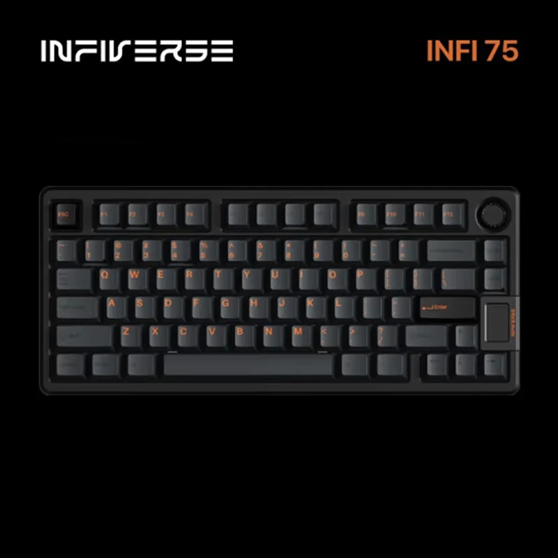 Infi75メカニカルキーボード,Bluetooth 75% ワイヤレス,ホットスワップ 