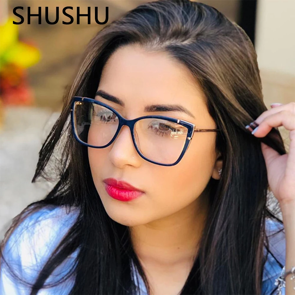 

Vintage Anti-Blue Light Rays Eyeglasses Frame Women Cat Eye Glasses Brand Designer Clear Lens Computer Optical Eyewear