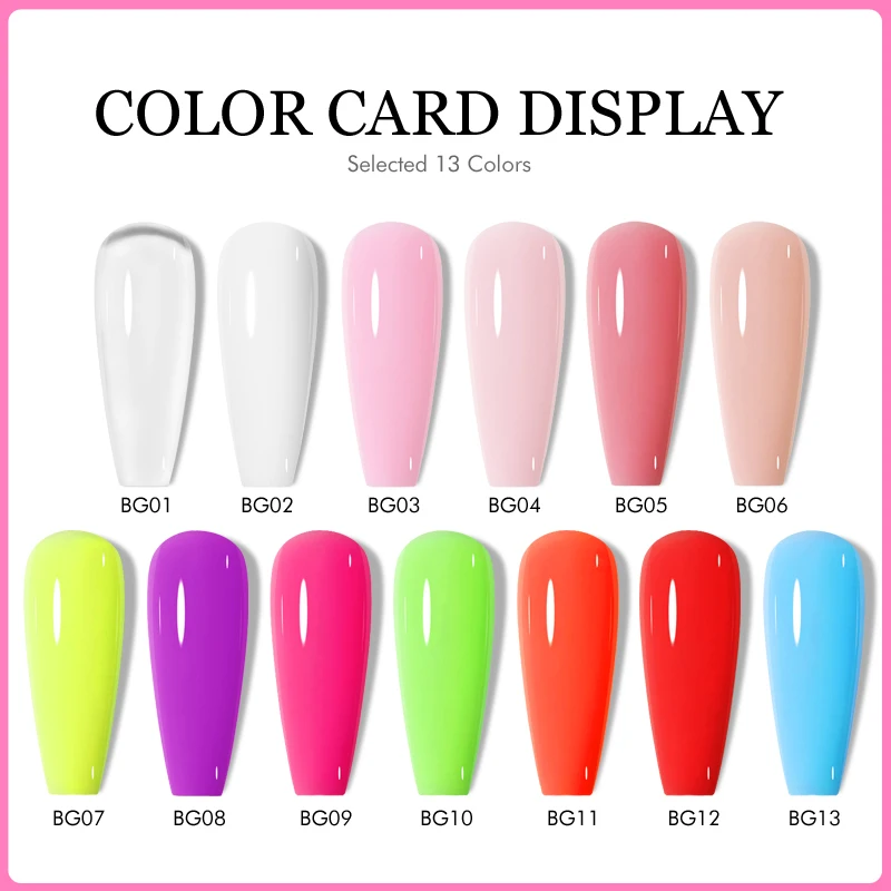 CHUNSHU 15ML Builder Nail Gel In A Bottle 6IN1 Neon Color Nail Construction Extension Gel Polish Clear Pink UV Led Base Top Coat 3