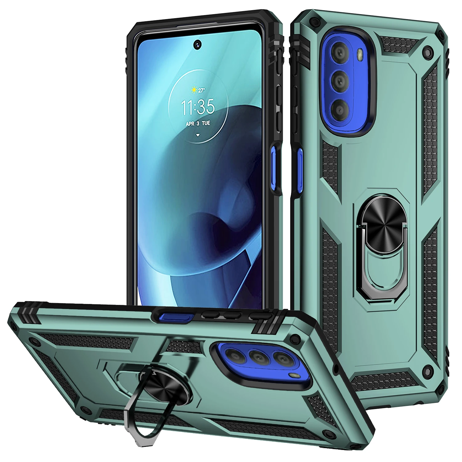 for Moto G 51 Cover Case for Motorola Moto G51 5G Shockproof Armor Rugged Military Protective Ring Holder Magnet Phone Case 5