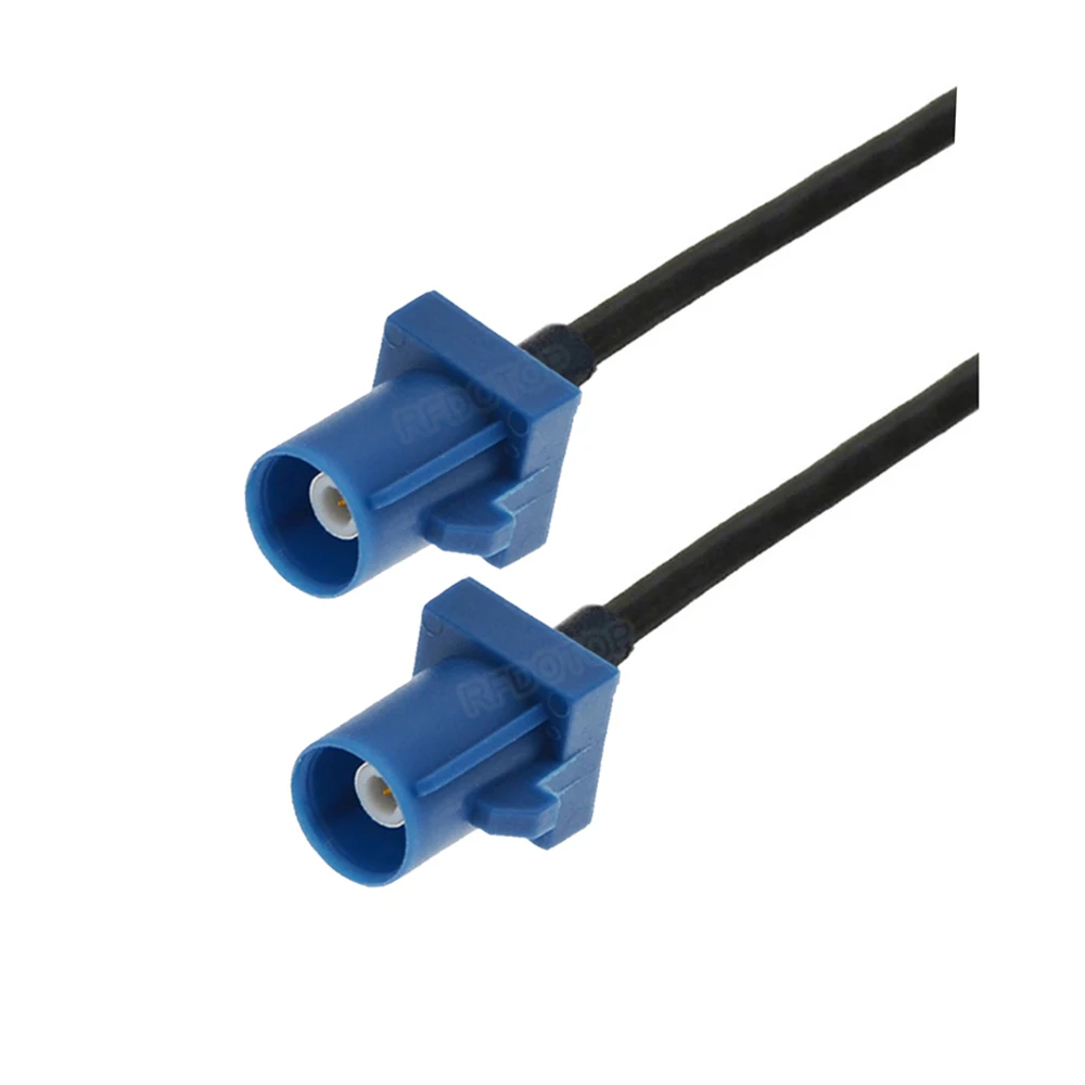 Fakra C Female To Female Blue Antenna Cable 15cm RG174 - GPS Car Radio Extension Pigtail