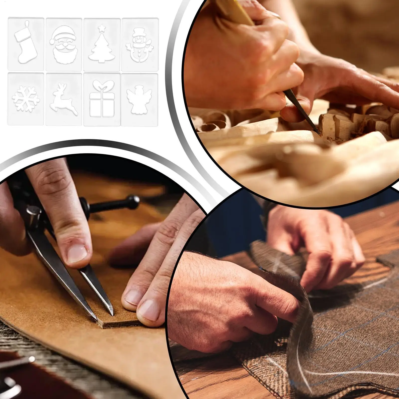 Christmas Stencil Woodworking Stencils Festive Snowflake Acrylic Templates For Woodworking For Men Women Boys Youth Teens Wife