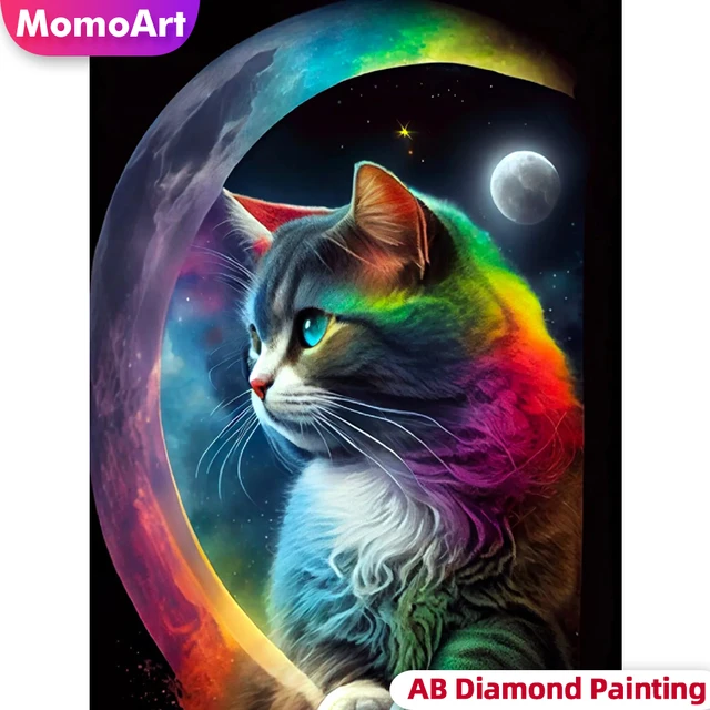 MomoArt Full Square Round Diamond Art Cat New 2023 Diamond Painting Animal  Rhinestones Picture Mosaic Kits 5D Handmade Hobby - AliExpress