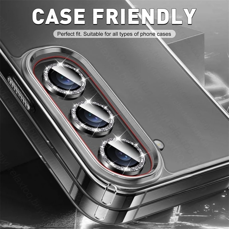 Gitter Diamond Metal Ring Camera Glass Protector for Galaxy Z Fold7 - Case Friendly Lens Cap