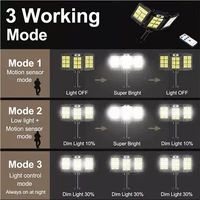 Super Bright Outdoor Solar Lights Motion Sensor Waterproof Street Lamp 800 LED for Lighting Decor Yard with Garden Wall Light 2